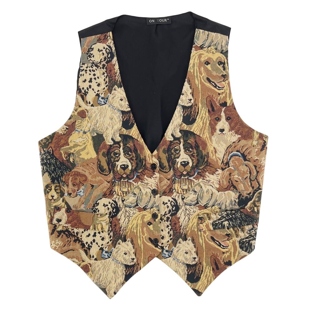 90s tapestry dog puppy vest 1990s vintage